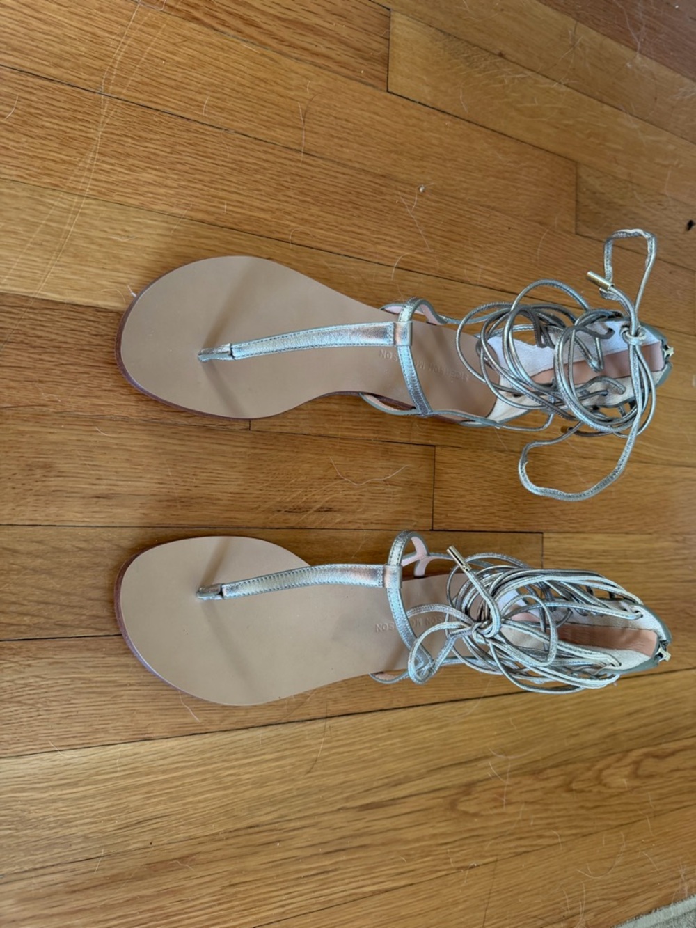 Gold Lace-Up Women's Sandals